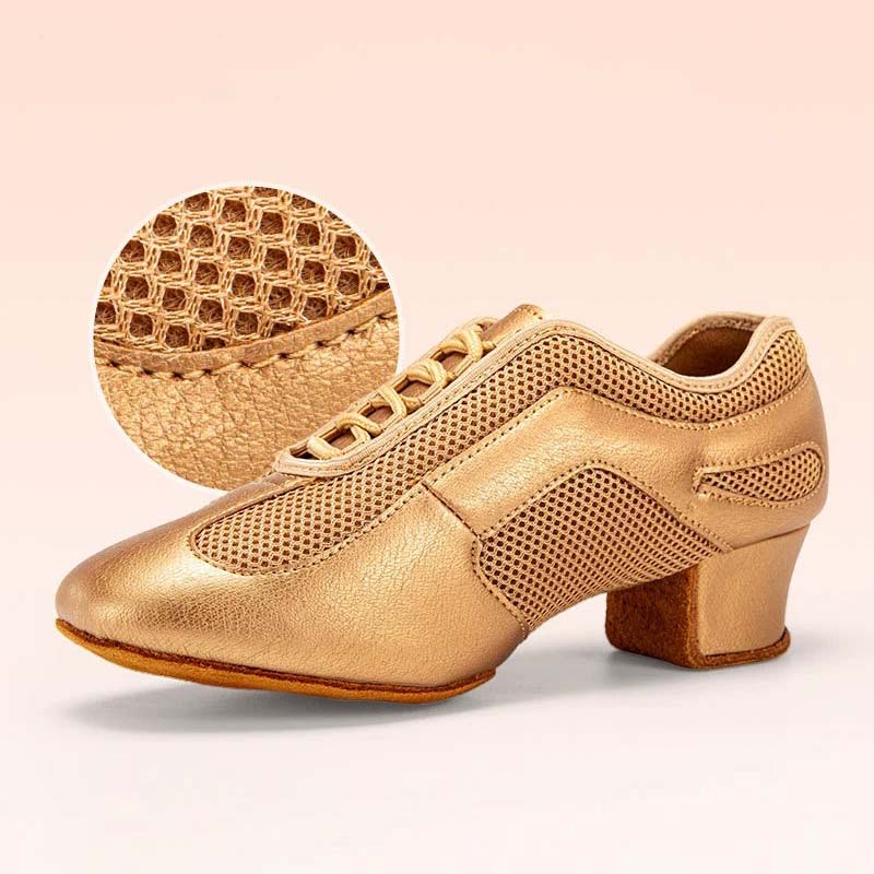 QCWD Women's Microfiber Leather 4.5cm Heels Ballroom Dance ShoesTeaching & Practice Shoes