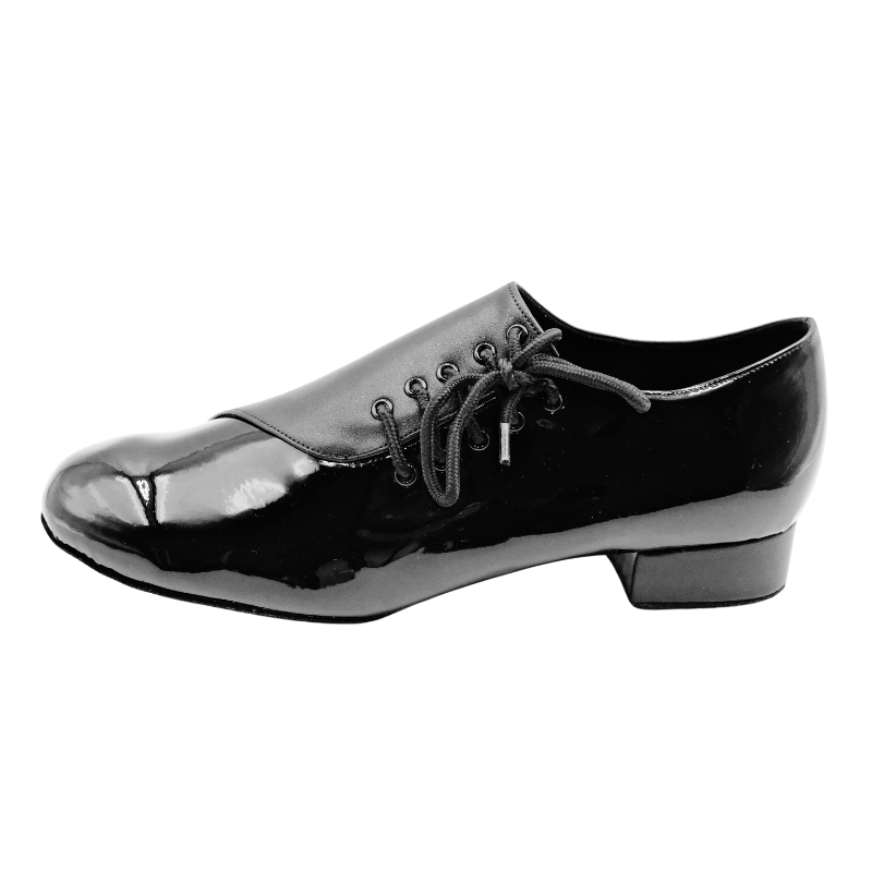 Men's 2cm Black Leatherette Heels Ballroom Dance Shoes