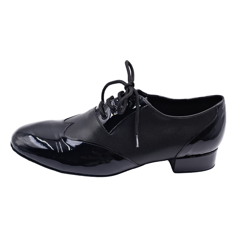 Men's 2cm Black Leatherette Heels Ballroom Dance Shoes
