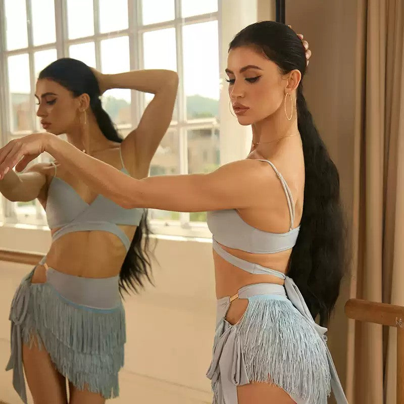 Z Women's Backless Latin Dance Tops Practice Dance Wear Training Performance Wear