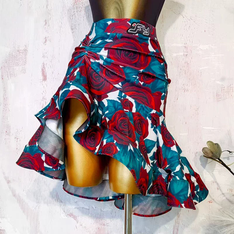YJFY Women's  Latin Dance Skirt Dance Wear Training Performance Skirts