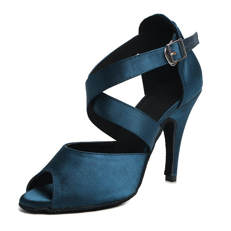 Women's Satin Customized Heel Latin Shoes  Ballroom Dance Shoes