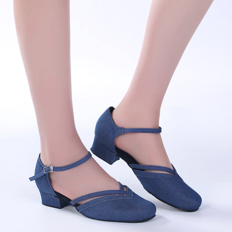 Women's Demin 3.5cm Heels Ballroom Swing Dance Shoes