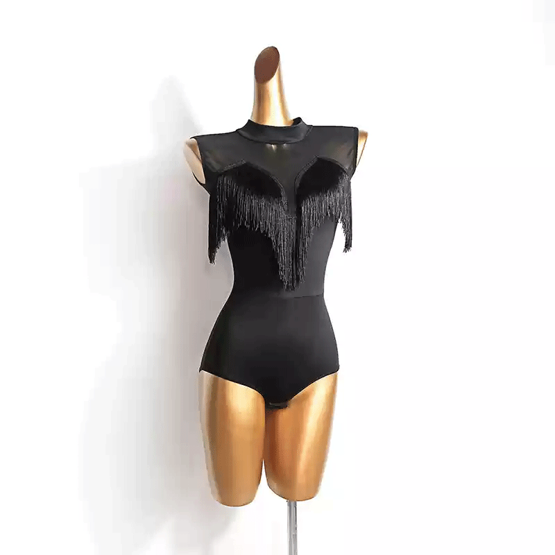 YJFY Women's Black Sleeveless Dance Tops Bodysuit Leotards Practice DanceWear