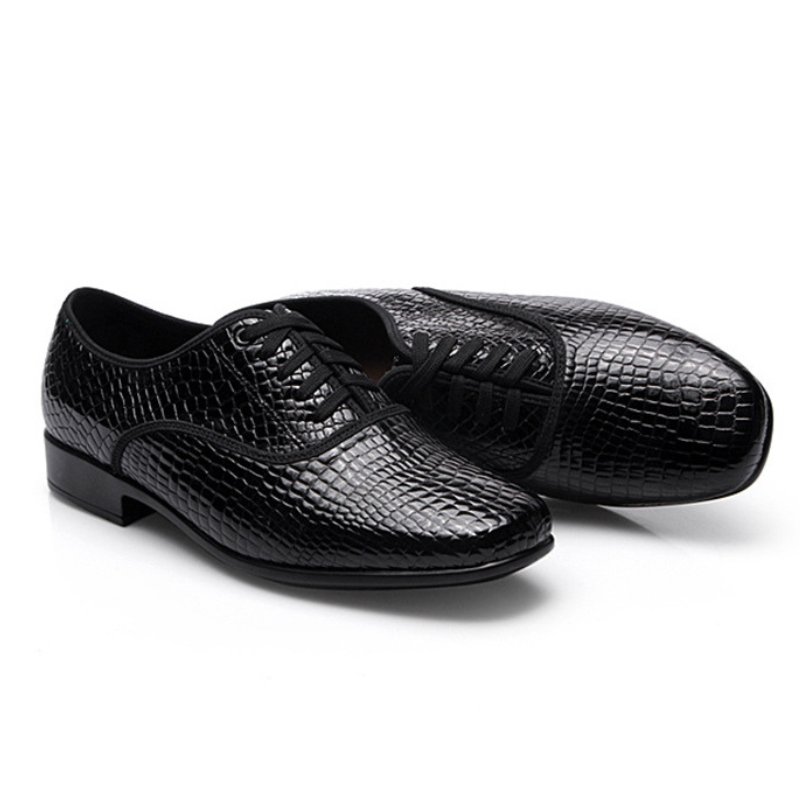 Men's 2.5cm Black Leatherette Heels Ballroom Dance Shoes