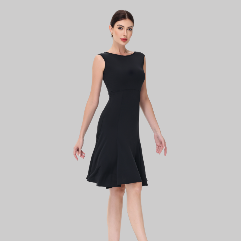 Women's Black Sleeveless Dance Wear Dance Dress Performance Wear