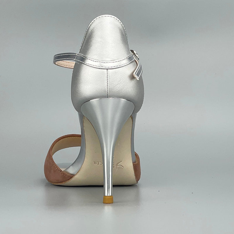 SHJ Women's Brown Real Leather 7cm/9cm Heels Dance Tango Shoes