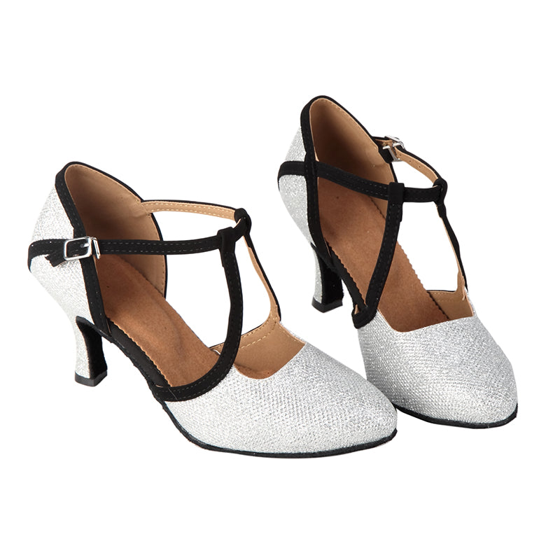 Women's Sparkling Glitter Customized Heels Ballroom Dance Shoes Modern Shoes
