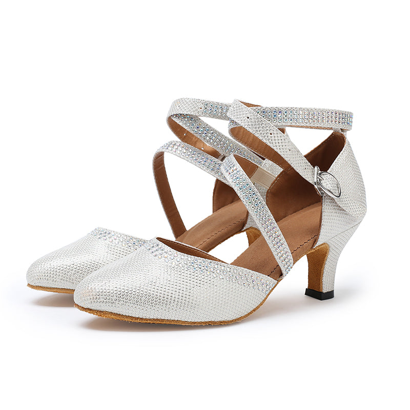 Women's Sparkling Glitter Customized Heels Ballroom Dance Shoes Modern Shoes