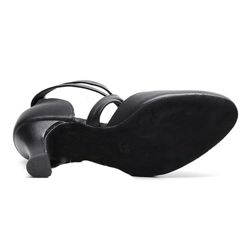 Women's Real Leather Customized Heel Ballroom Dance Shoes Retro Dancing Shoes