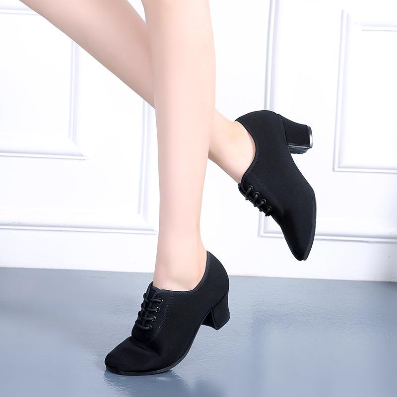 Women's Cloth Heels  Modem With Lace-up Teaching & Practice Dance Shoes