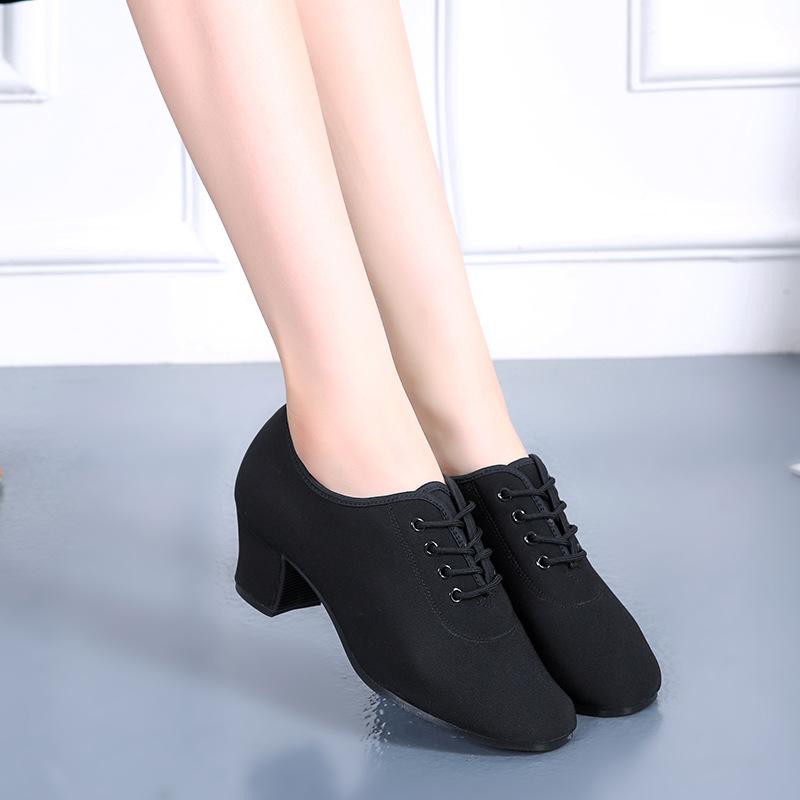 Women's Cloth Heels  Modem With Lace-up Teaching & Practice Dance Shoes
