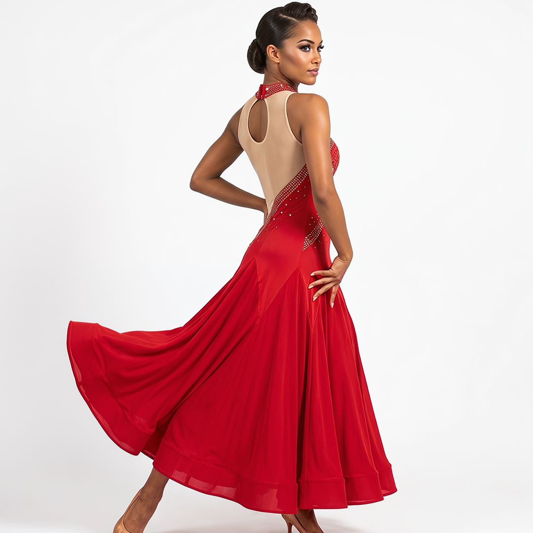 Customisable-Women's Sleeveless DanceWear Ballroom Dance Dress