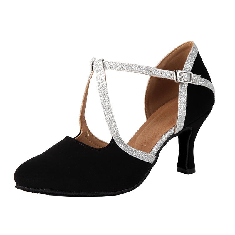 Women's Sparkling Glitter Customized Heels Ballroom Dance Shoes Modern Shoes