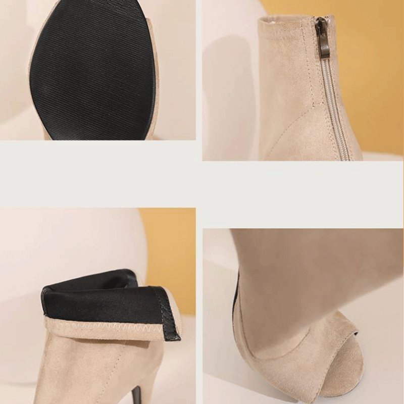 Women's 10cm Slim High Heel Jazz Dance Shoes Heels Open Toe Dance Boots