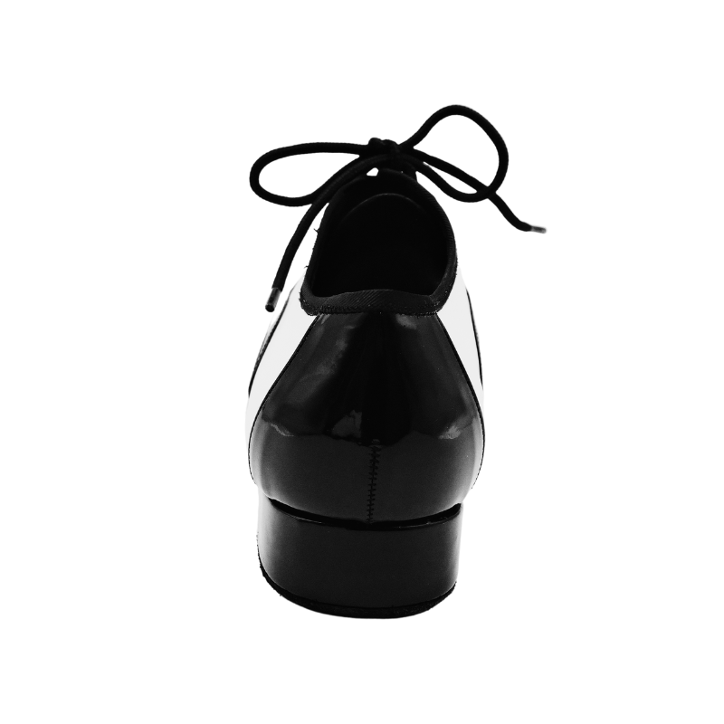 Men's 2cm Black and White Leatherette Heels Ballroom Dance Shoes