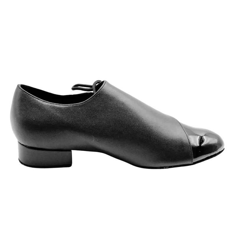 Men's 2cm Black Leatherette Heels Ballroom Dance Shoes