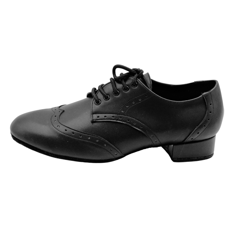 Men's 2cm Black Leatherette Heels Ballroom Dance Shoes