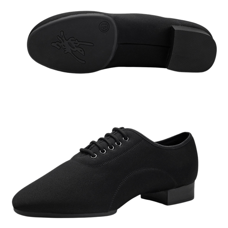 Men's 2.5cm/5cm Black Oxford Cloth Ballroom Dance Shoes