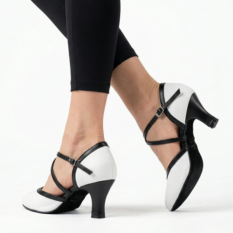 Women's White Real Leather Customized Heel White Ballroom Dance Shoes Wedding Dance Shoes