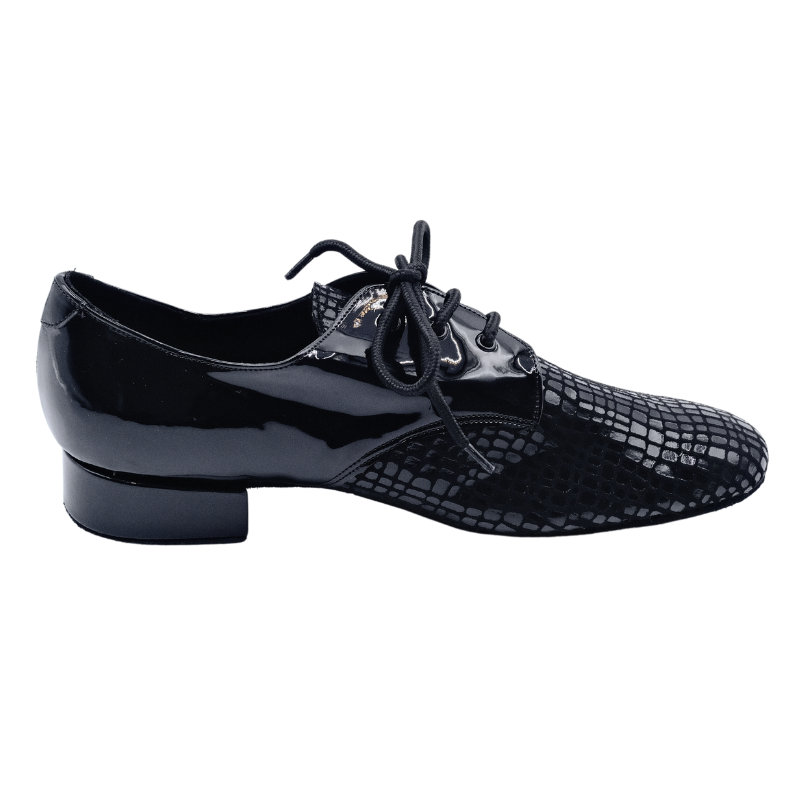 Men's 2cm Black Leatherette Heels Ballroom Dance Shoes
