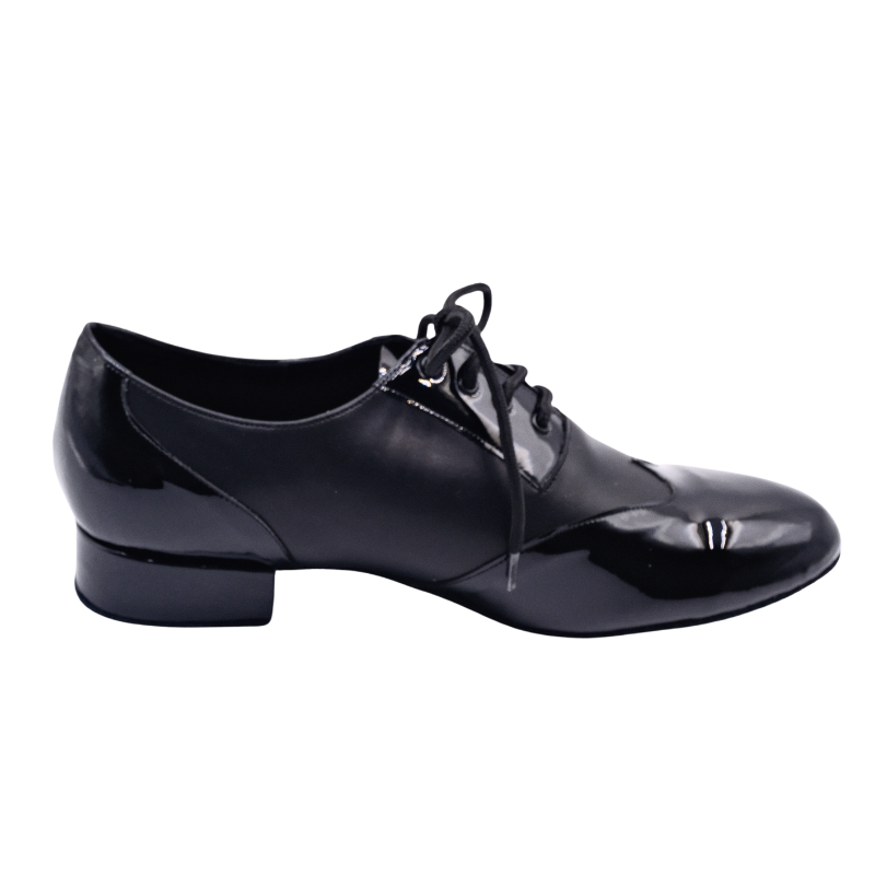 Men's 2cm Black Leatherette Heels Ballroom Dance Shoes
