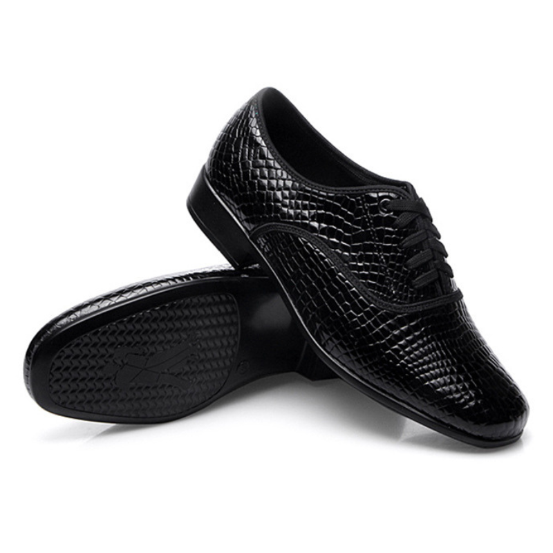 Men's 2.5cm Black Leatherette Heels Ballroom Dance Shoes