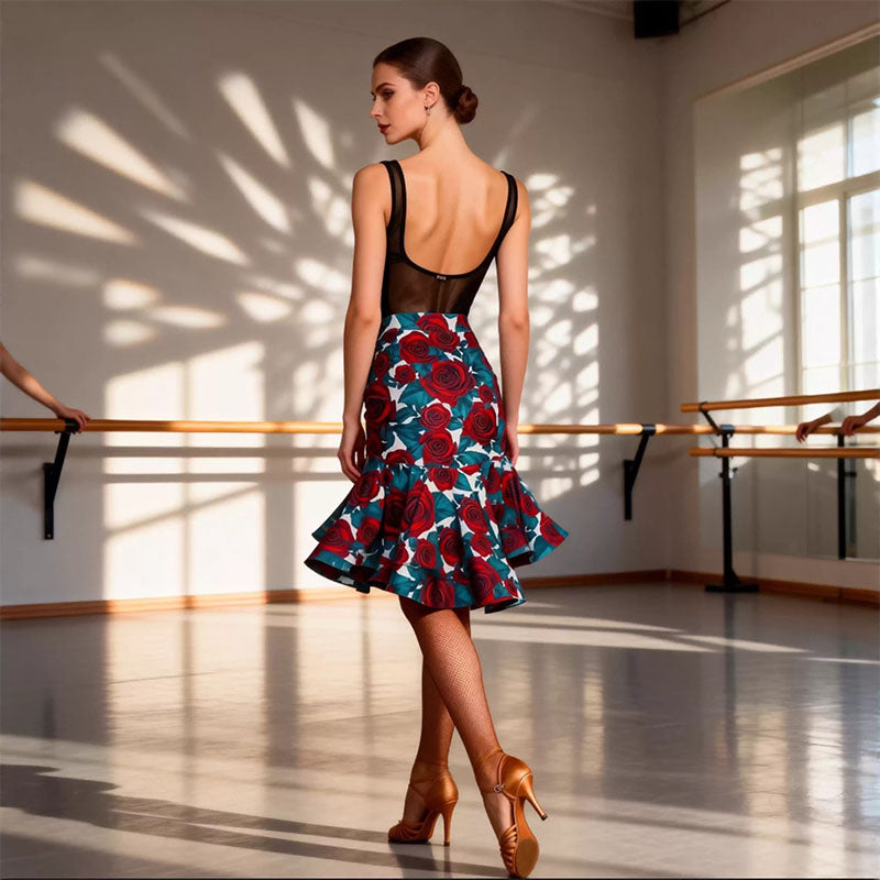 YJFY Women's  Latin Dance Skirt Dance Wear Training Performance Skirts