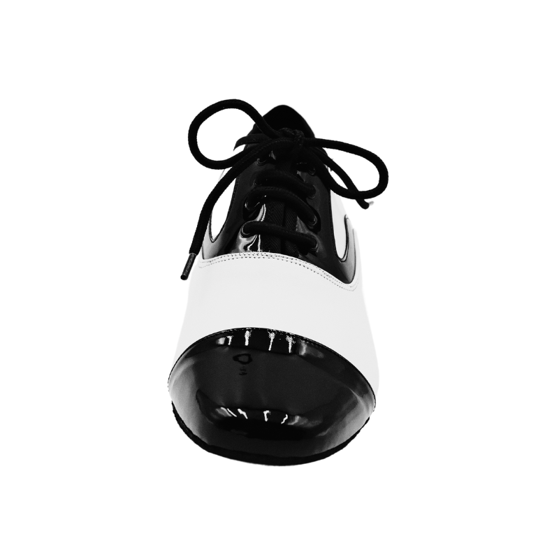 Men's 2cm Black and White Leatherette Heels Ballroom Dance Shoes
