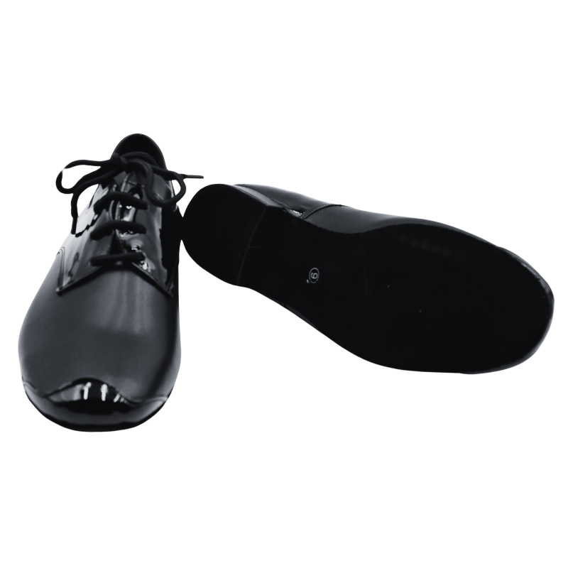 Men's 3cm Black Leatherette Heels Ballroom Dance Shoes
