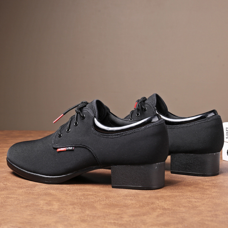 Men's 3.5cm Black Heels Ballroom Dance Shoes