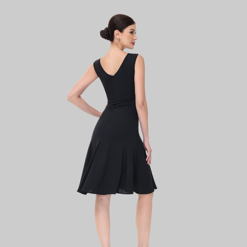 Women's Black Sleeveless Dance Wear Dance Dress Performance Wear