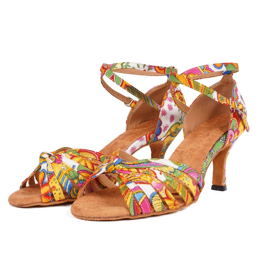 Women's Satin Customized Heel DanceShoes Ballroom Dance Shoes