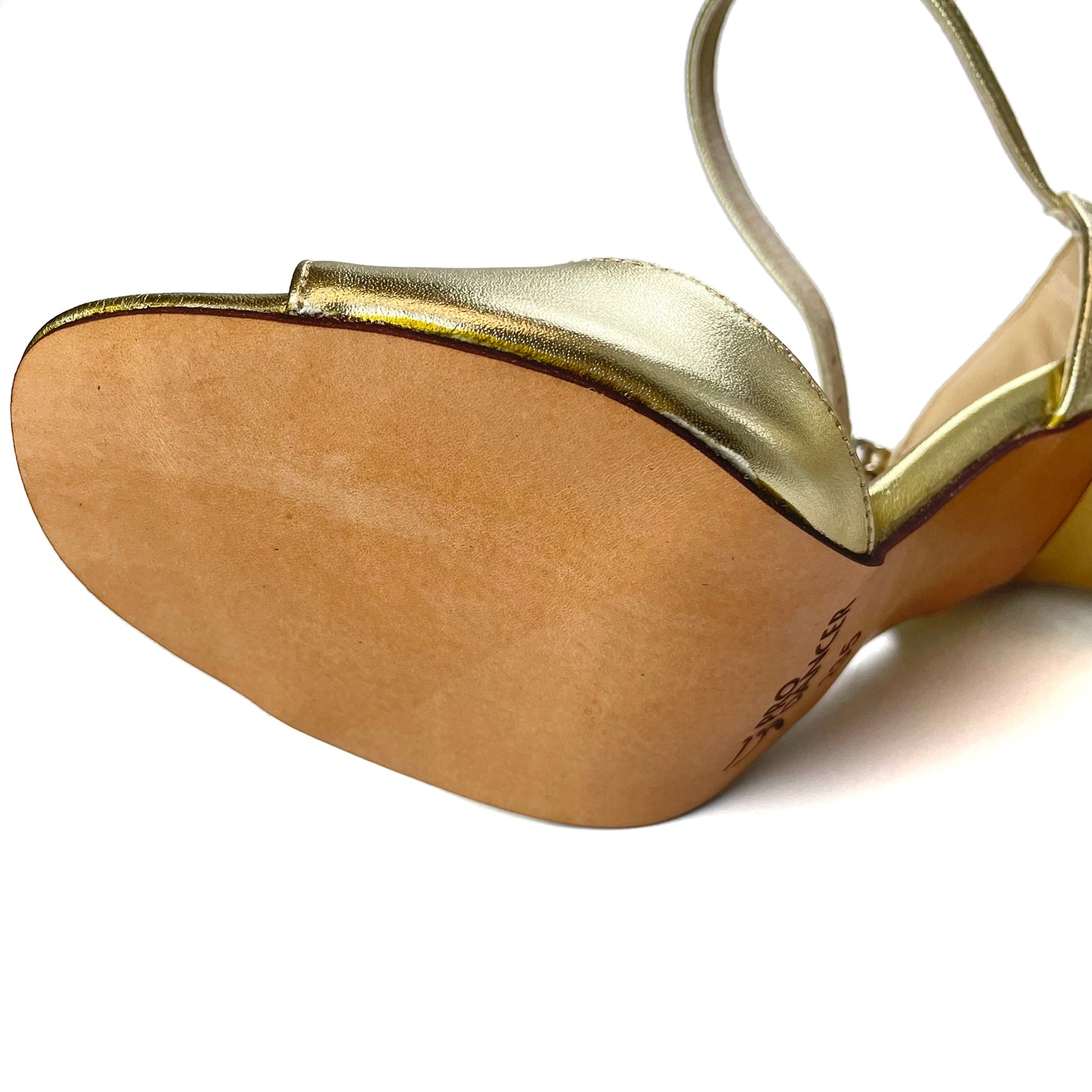 SHJ Women's Gold Real Leather 7cm/9cm Heels Dance Tango Shoes