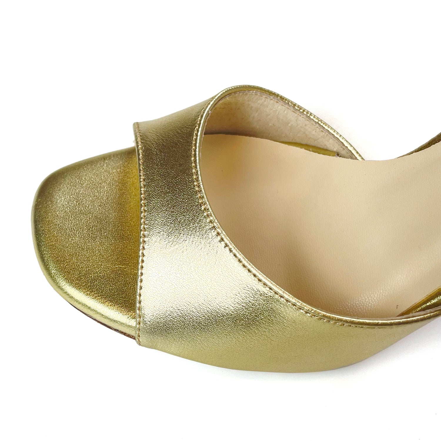 SHJ Women's Gold Real Leather 7cm/9cm Heels Dance Tango Shoes