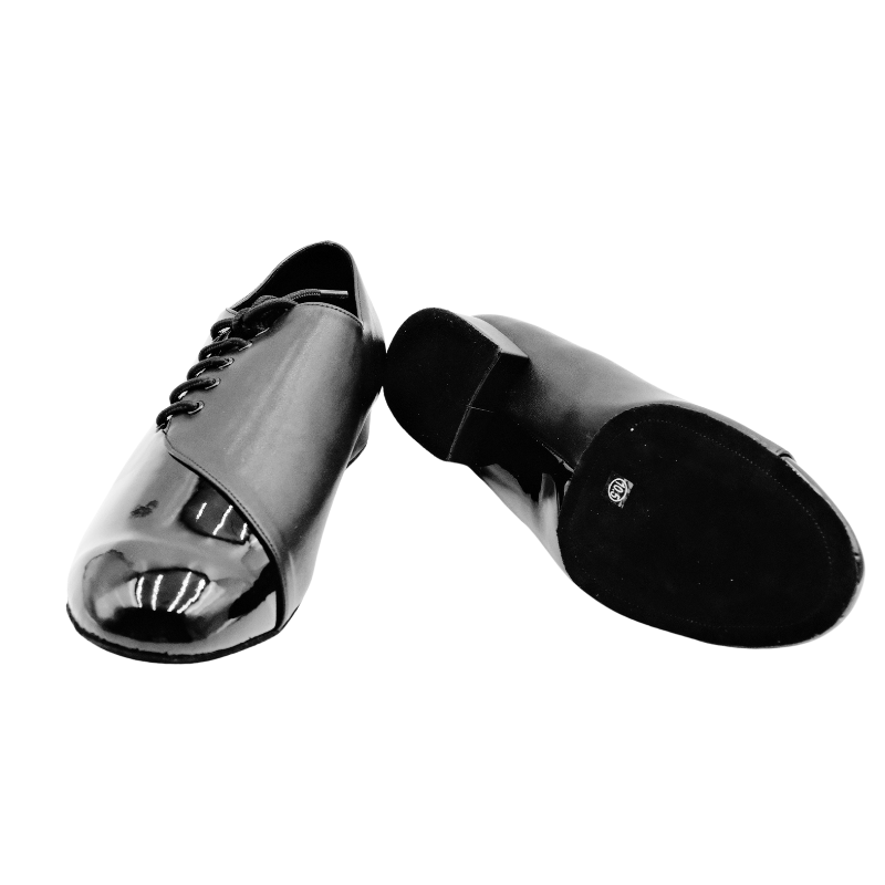 Men's 2cm Black Leatherette Heels Ballroom Dance Shoes
