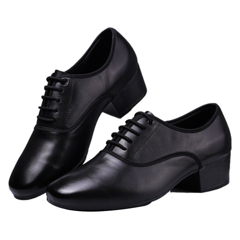 KCDANCE Men's Black Leatherette 4cm Heels Ballroom Dance Shoes Modern Dance Shoes