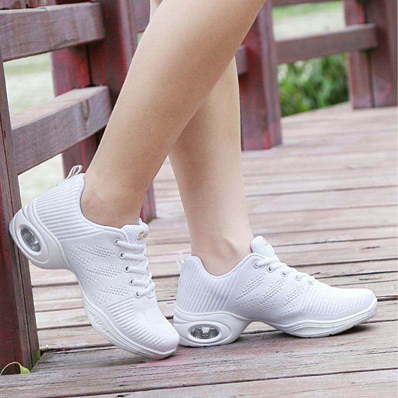Women's Mesh Jazz Shoes Lace-up Dance Sneakers