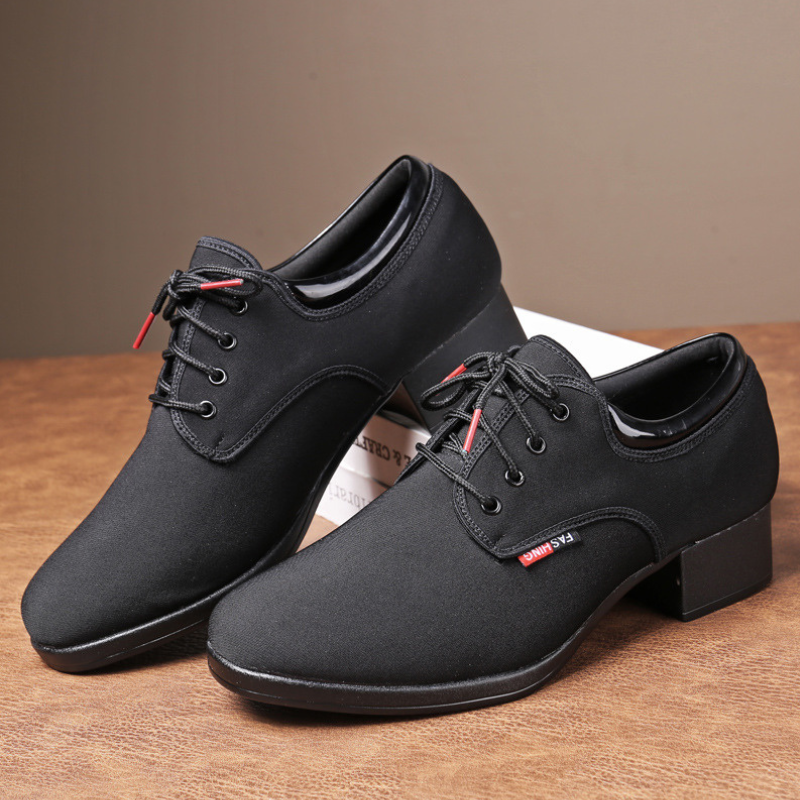 Men's 3.5cm Black Heels Ballroom Dance Shoes