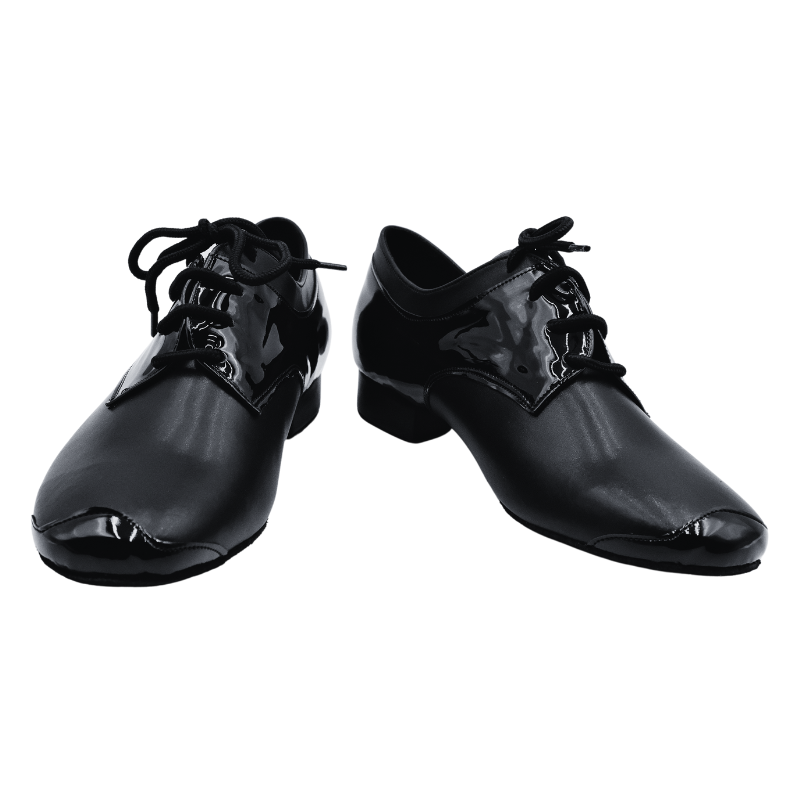 Men's 3cm Black Leatherette Heels Ballroom Dance Shoes