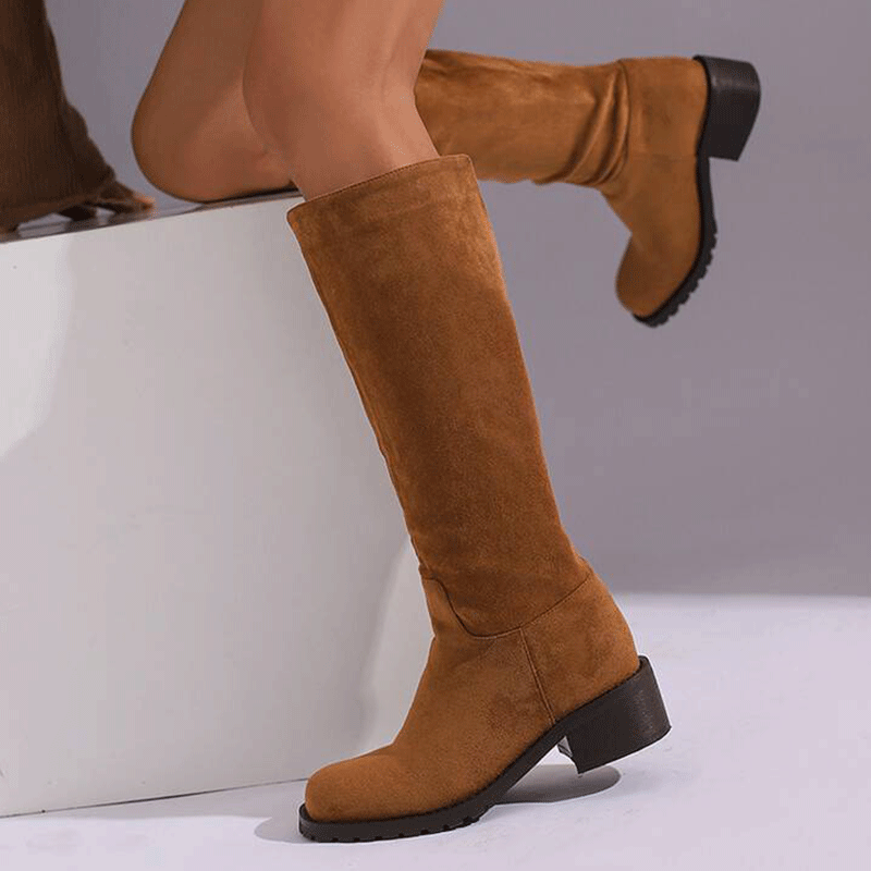 AJ Women's Suede 4.5cm High Heel Jazz Dance Shoes Heels Dance Boots