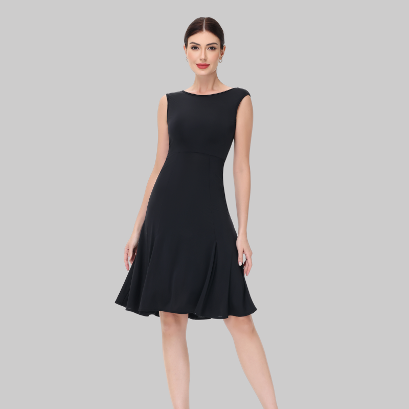Women's Black Sleeveless Dance Wear Dance Dress Performance Wear