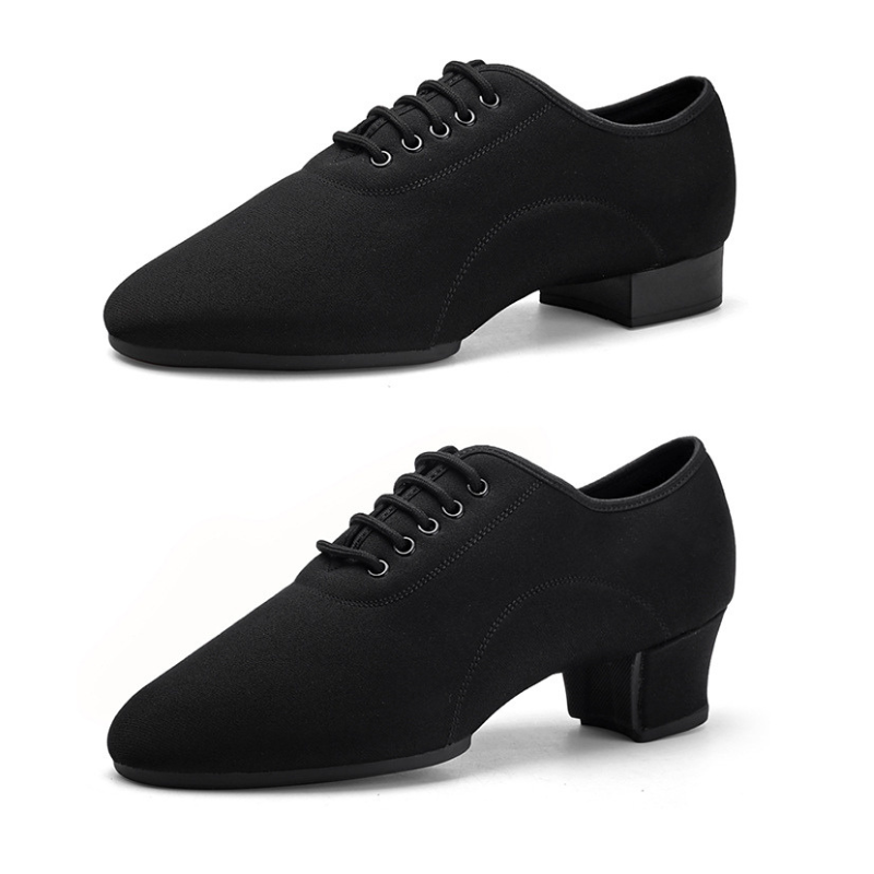 Men's 2.5cm/5cm Black Oxford Cloth Ballroom Dance Shoes