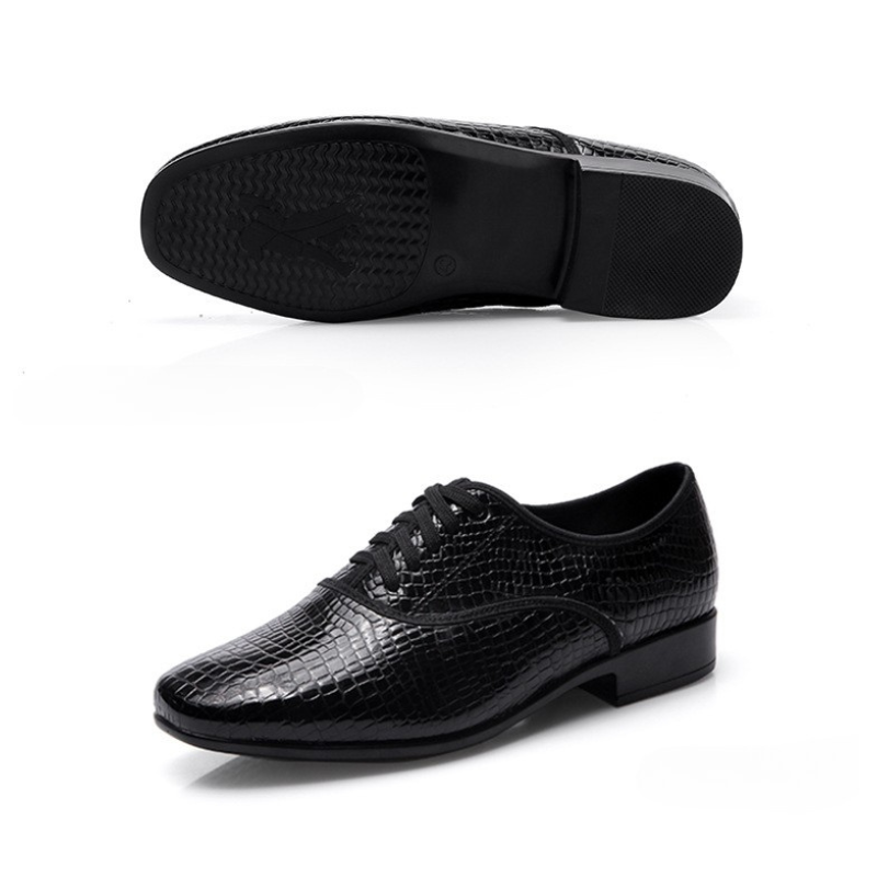 Men's 2.5cm Black Leatherette Heels Ballroom Dance Shoes