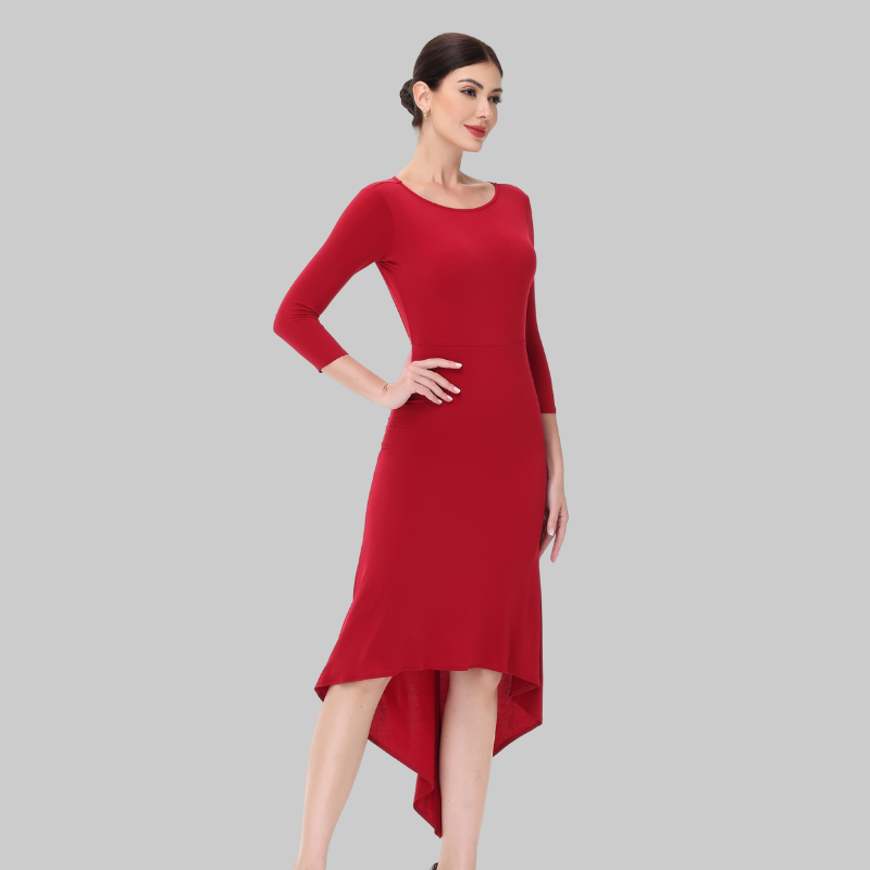 Customisable-Women's Red  Dance Dress for Milonga & Parties Tango Dress