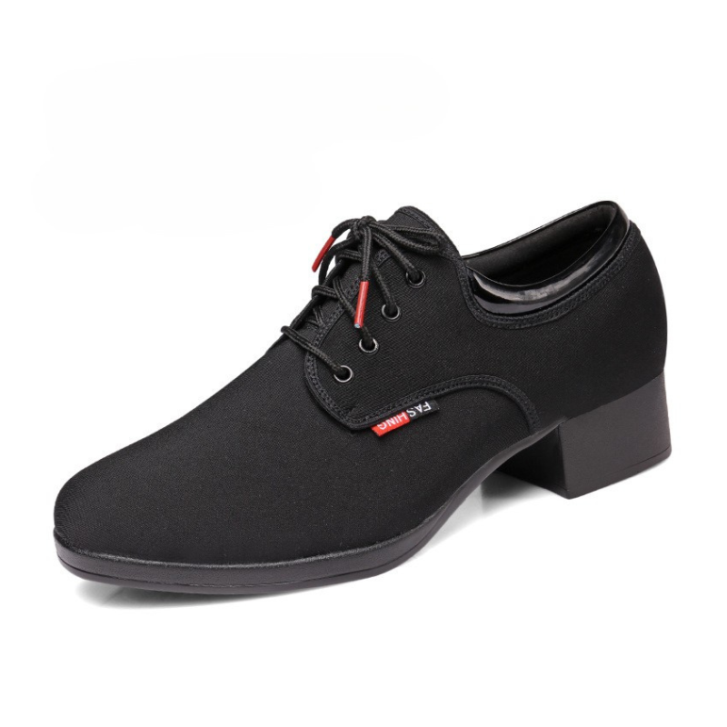 Men's 3.5cm Black Heels Ballroom Dance Shoes