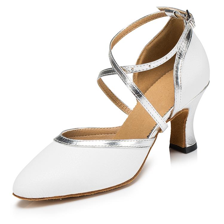 Women's Real Leather Customized Heel Modern Shoes Ballroom Wedding Dance Shoes