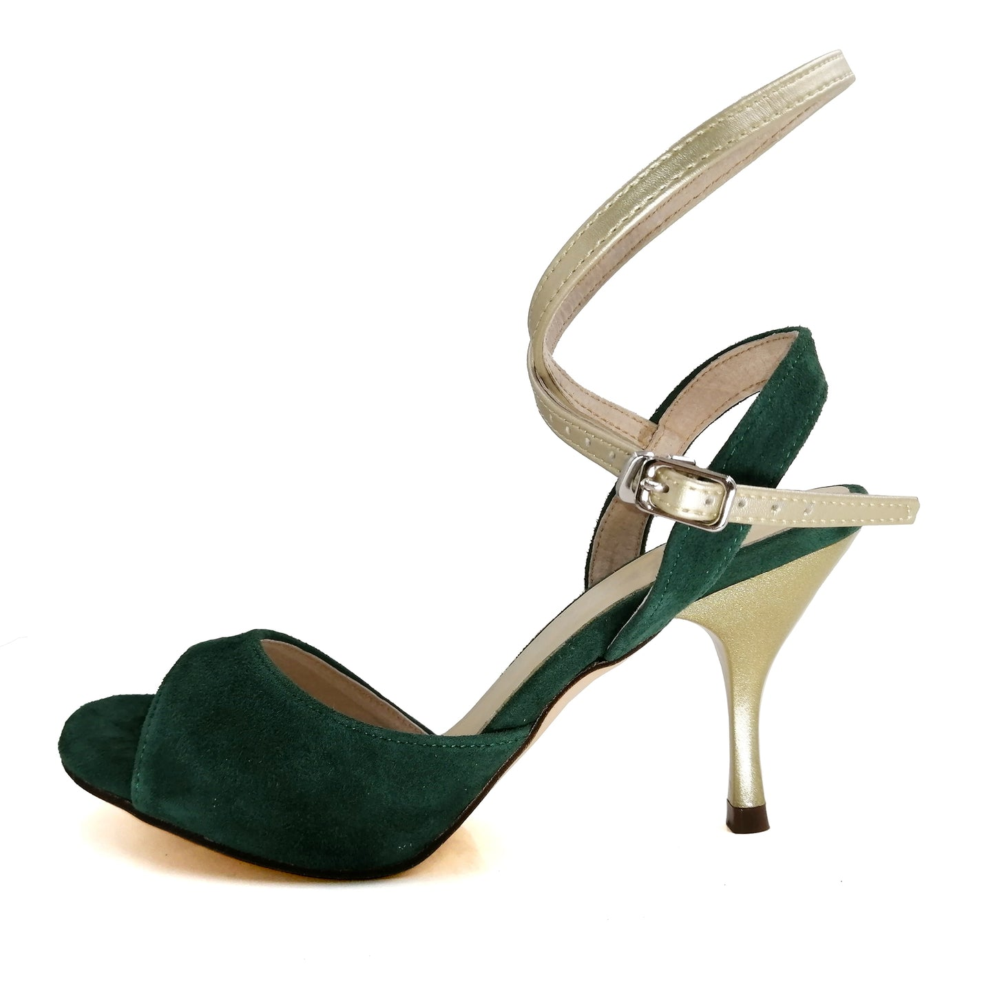 SHJ Women's Green Suede 7cm/9cm Heels Dance Tango Shoes