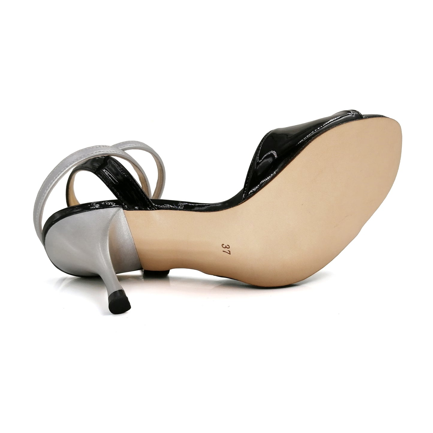 SHJ Women's Black Real Leather 7cm/9cm Heels Dance Tango Shoes