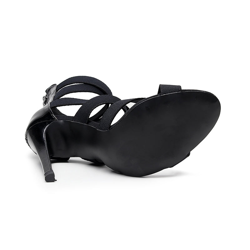 QJW Women's Customized Heel Rubber Sole  Jazz Shoes Lace-up Dance Heels Boots
